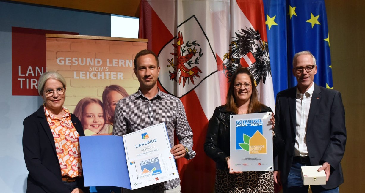 Gütesiegelverleihung 2023 Die Abordnung der PTS Brixlegg bei der Gütesiegelverleihung.